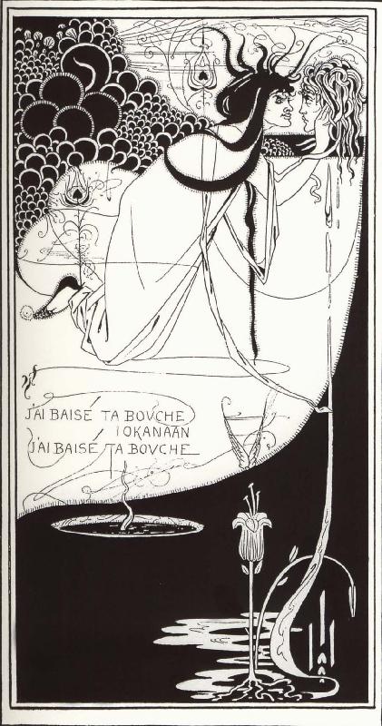 Aubrey Beardsley I have kissed your mouth lokanaan oil painting picture